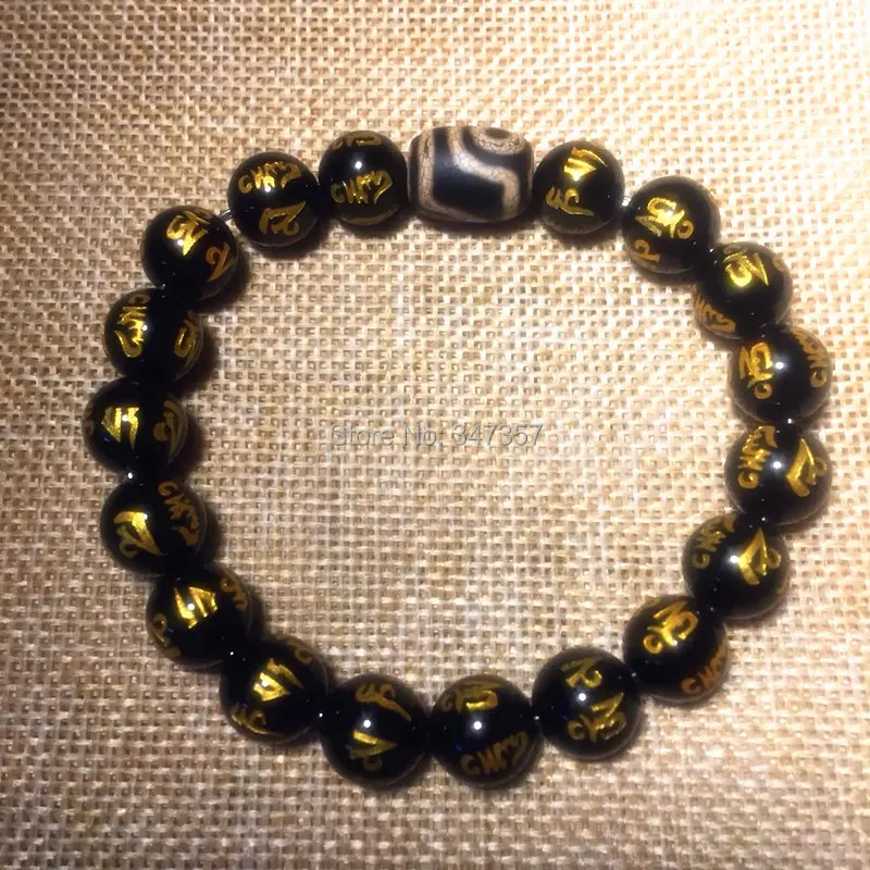 

Браслет с 6 бусинами и лазерной гравировкой, 10 мм