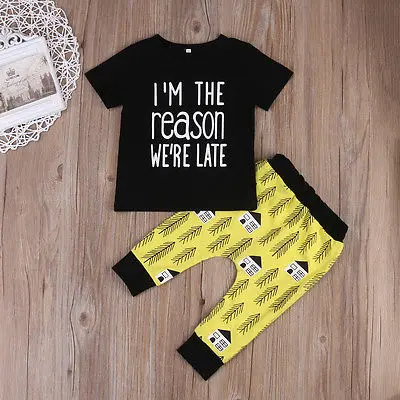 Комплект из 2 предметов с буквенным принтом одежда для маленьких мальчиков