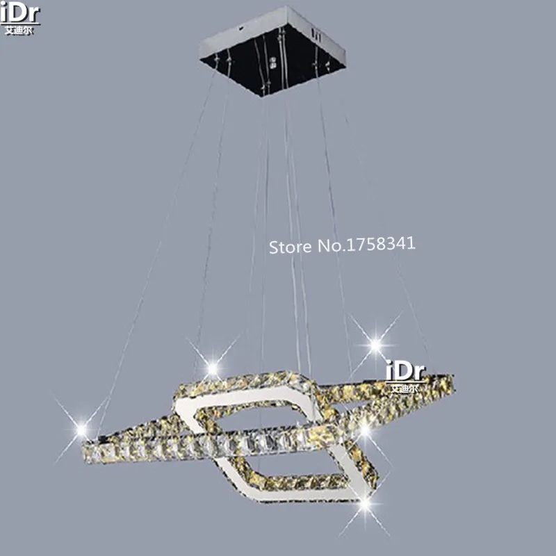 Современная Минималистичная светодиодная квадратная хрустальная люстра из