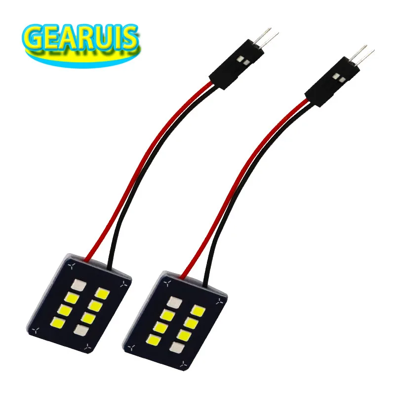 50X синий белый двухцветный купольный свет 8 SMD 2835 led 0 5 Вт Панель автомобиля лампы