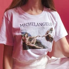 Michelangelo Sistina Футболка harajuku Ulzzang Tumblr футболка женский топ kawaii летние белые топы с короткими рукавами