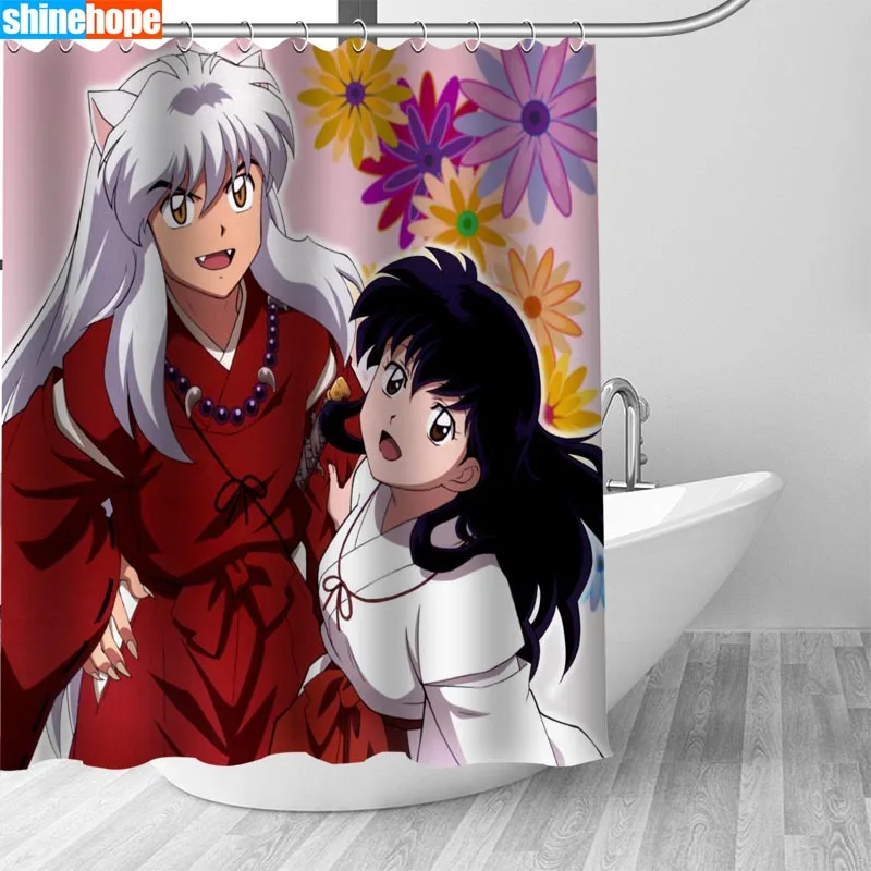 150x180 см скандинавские фотографии полиэстер водонепроницаемый InuYasha Аниме занавеска для душа s высокое качество занавес для ванной в ванной - Цвет: Shower Curtain 7