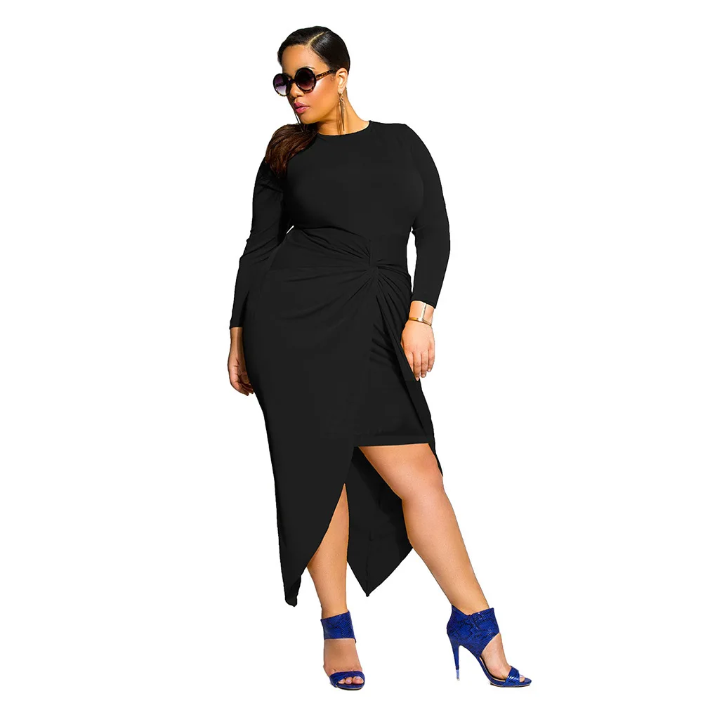 Женские платья больших размеров 3XL с длинным рукавом сексуальное осеннее платье