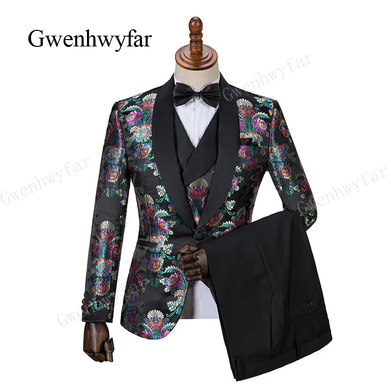 Gwenhwyfar 2019 новый последний свадебный пиджак итальянский черный однобортный жилет