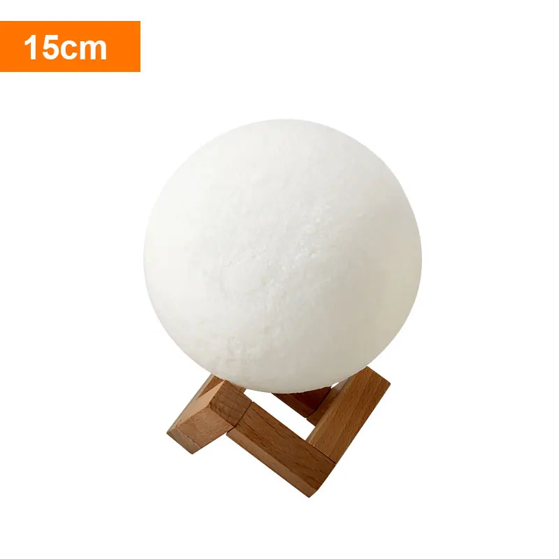 15cm Перезаряжаемый 3D принт лунный свет 2 цвета сменная Лунная лампа сенсорный выключатель Лунная ночь свет Домашний Декор креативный подарок - Испускаемый цвет: 15cm