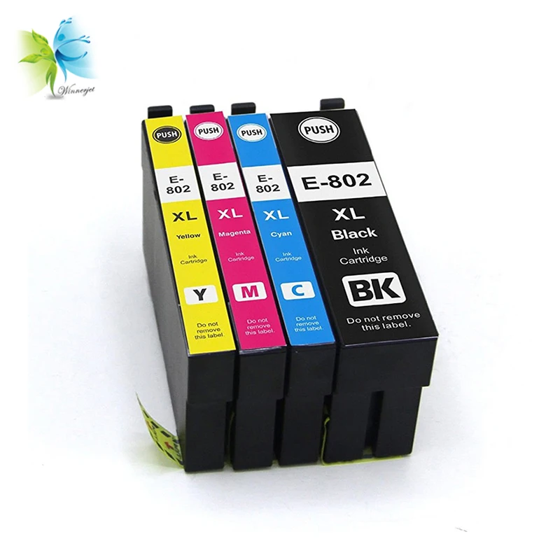 

Winnerjet 10 Sets 4 Colors T802XL BK Compatible Ink Cartridge for Epson WorkForce WF-4720/WF-4730/WF-4734/WF-4740 Printers