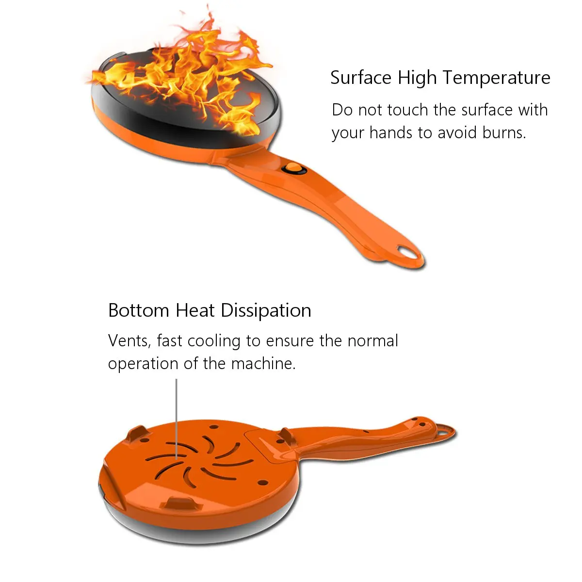 Non Stick Electric Crepe Maker Pancake Pizza Baking Pan Frying Griddle Machine Kitchen Cooking Tools Appliance 600W 220V 18cm