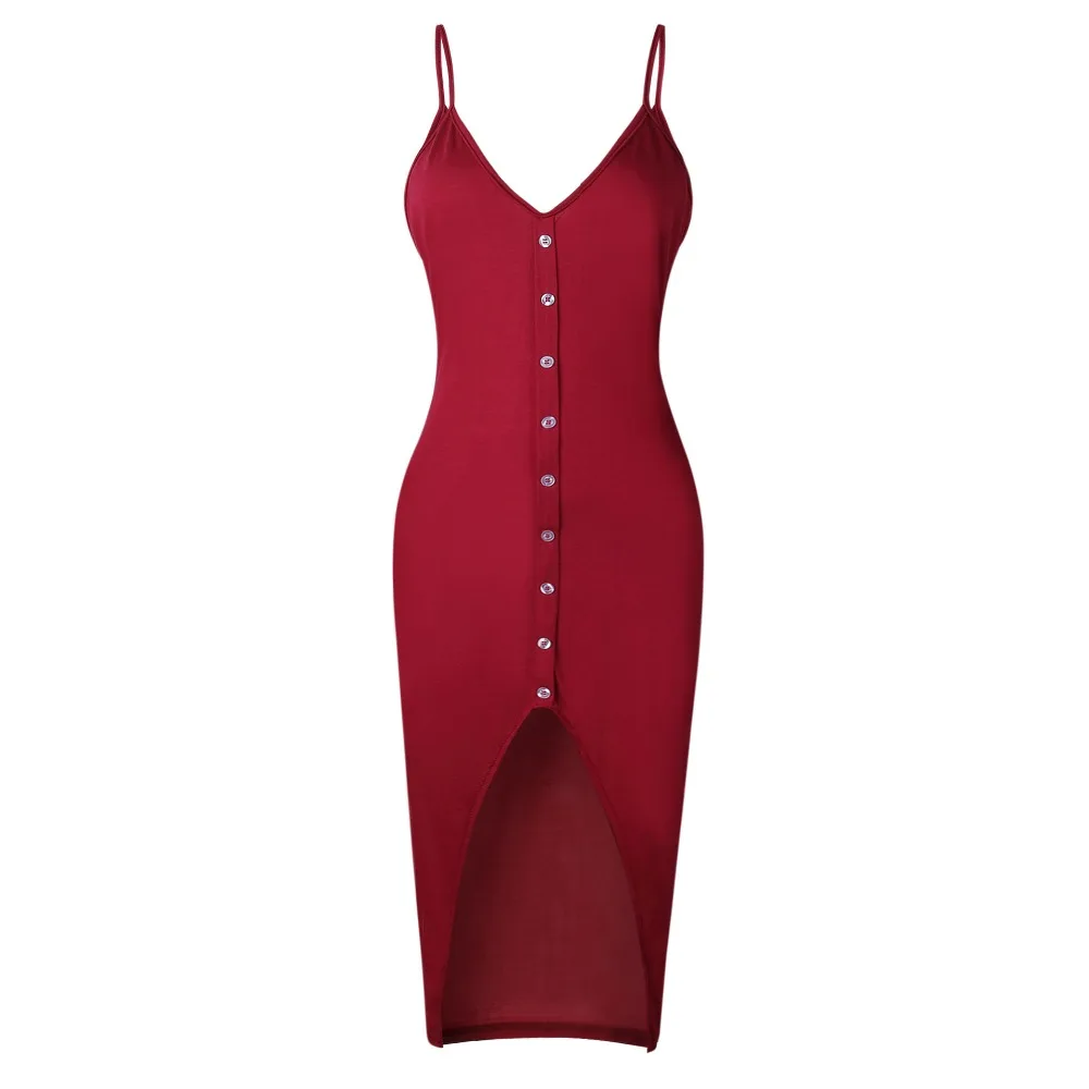 TQNFS новый летний Для женщин Bodycon платье 2018 глубоким v-образным вырезом без рукавов