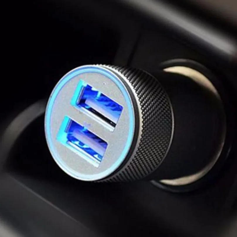 Мини Dual Cargador USB 2 порта 12-24 в автомобильный разъем для батареи зарядное устройство