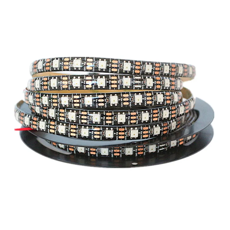 1 м/5 м WS2812B 30/60/144 светодиодов/m Smartled пикселей RGB индивидуально адресуемых светодиодные полосы светильник черный/белый печатных плат WS2812 IC WS2812B 5V