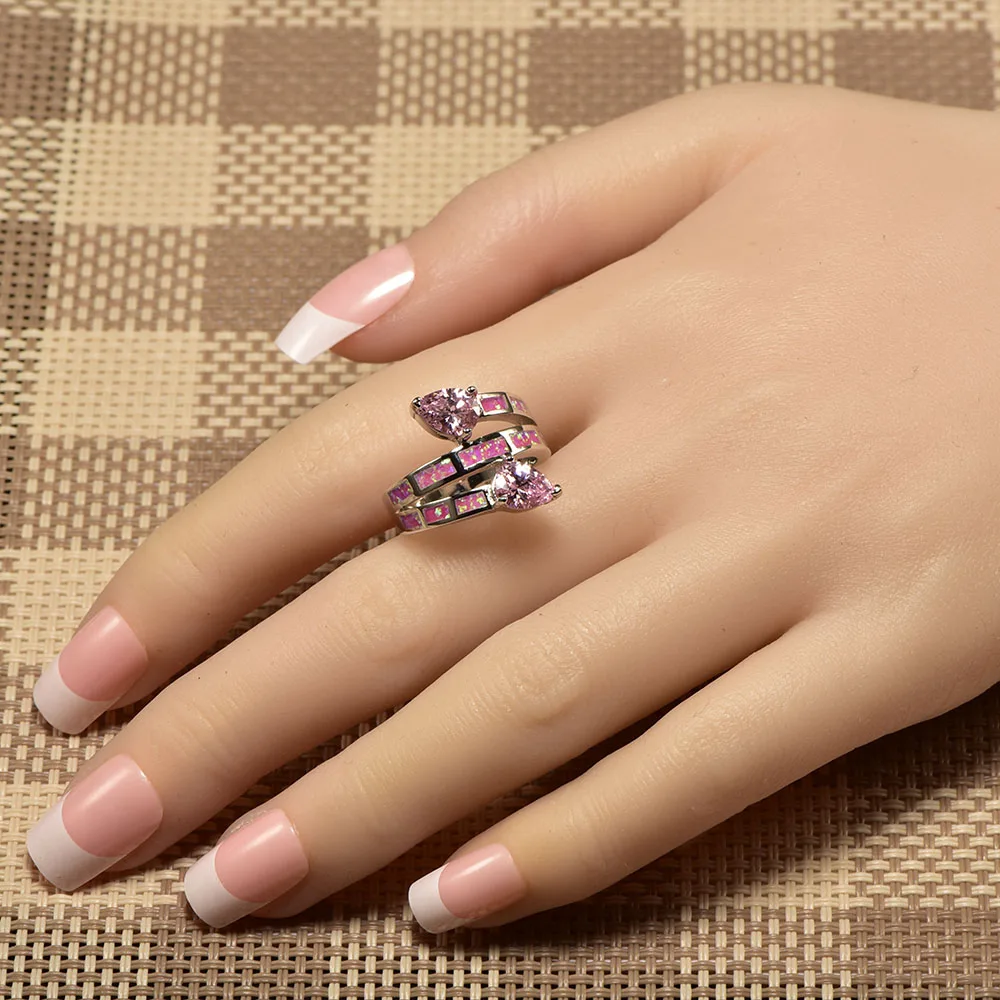 Pink Crystal Opal Ring 925 Sterling Silver Top Quality Fancy Jewelry Wedding Size 5 6 7 8 9 10 11 A218 | Украшения и аксессуары