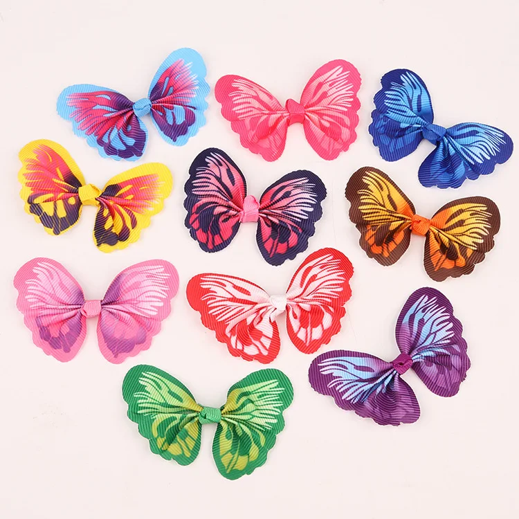 

2018 New Handmade Butterfly Pet Clips shaped Dog Bow Dogs Hairpin Flower Bows Pet Grooming Accessories 50pcs