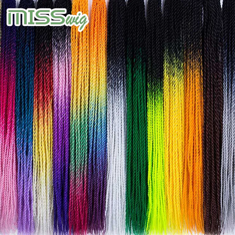Синтетические плетеные косы MISS WIG Ombre Senegalese 24 дюйма 30 корней в упаковке для женщин