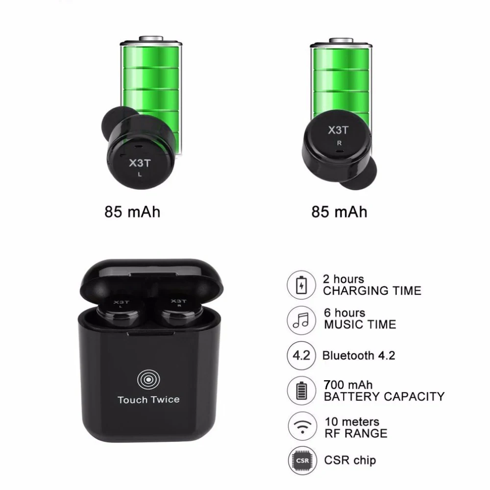 XLSTO X3T наушники с сенсорным управлением мини беспроводные Bluetooth спортивные