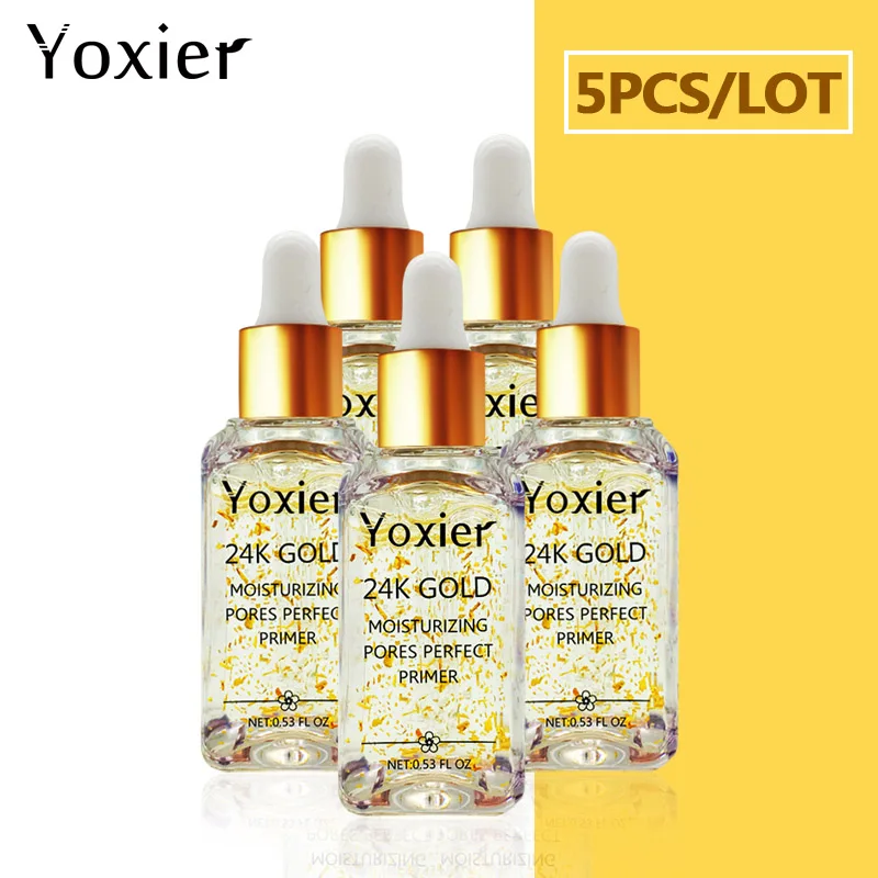 15ML Yoxier Увлажняющая сыворотка для ухода за кожей лица с 24 к золотом, антивозрастной Коллаген для ухода за кожей, гиалуроновая кислота, 5 шт - Вес нетто: 15ML
