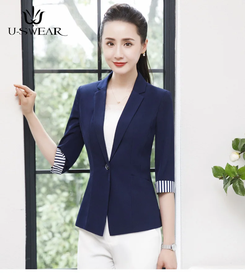 Блейзер Женский с карманами офисный темно синий черный элегантный деловой