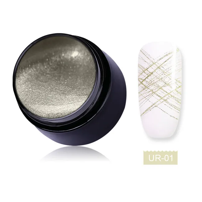 Glitter Spider Gel 1 Ur Sugar 7 мл Блестящий Гель-лак для ногтей с пауком проволочный эластичный рисунок УФ-гель впитывающий вытягивающий Шелковый лак для ногтей с пауком - Цвет: Glitter Spider Gel 1