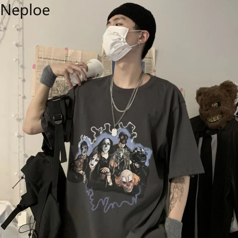 Neploe винтажные свободные футболки с гранж принтом Harajuku модная уличная одежда лето крутая футболка для женщин с круглым вырезом Топы 39862