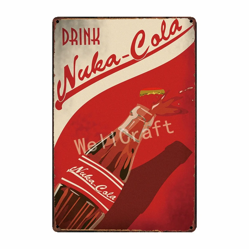 [WellCraft] Fallout 3 4 игры NUKE COLA металлические знаки настенный плакат Декор для дома комнаты школы железная живопись FG-233 - Цвет: WA 3012