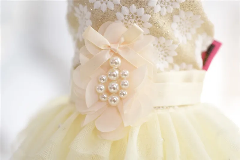 Luxuy Pearl Dog Puppy Dress Pet Cat Tutu Skirt Princess Wedding Party Shirt Clothes Bride Costume for Chihuahua Yorkie | Дом и сад