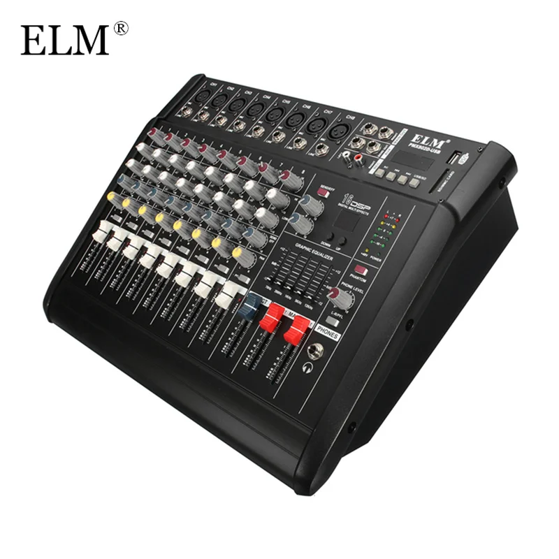 Аудио миксер ELM консоль 8 каналов встроенный 48 В фантомный микрофон цифровой для
