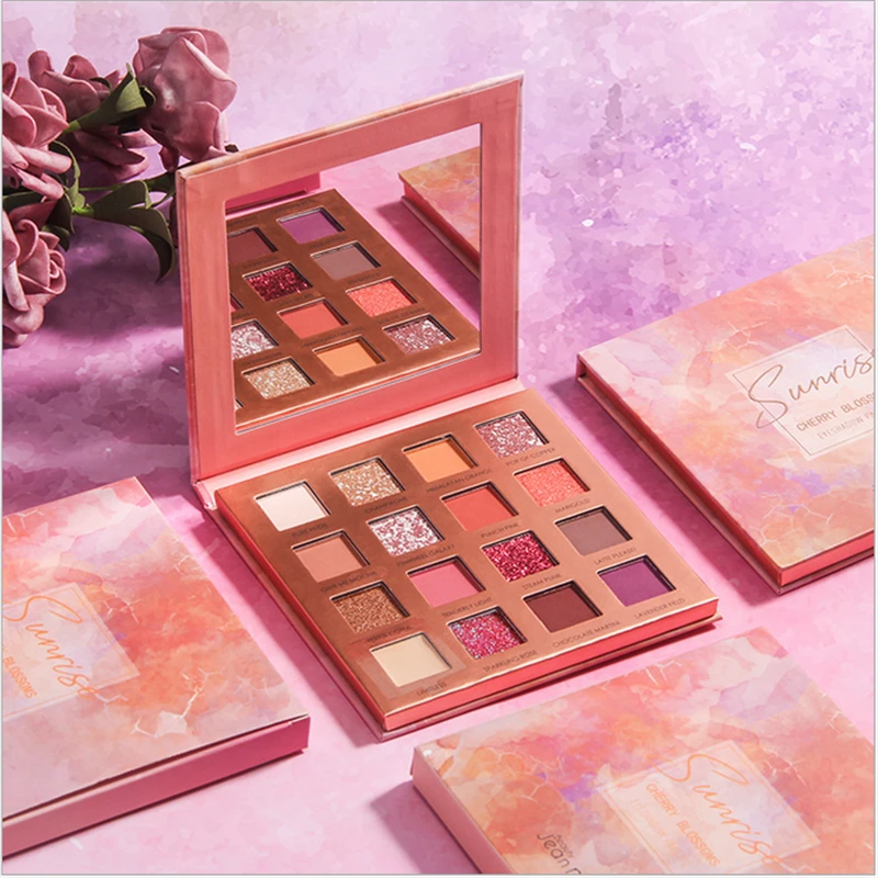 16 цветов тени для век матовые перламутровые телесные красивые глазурованные