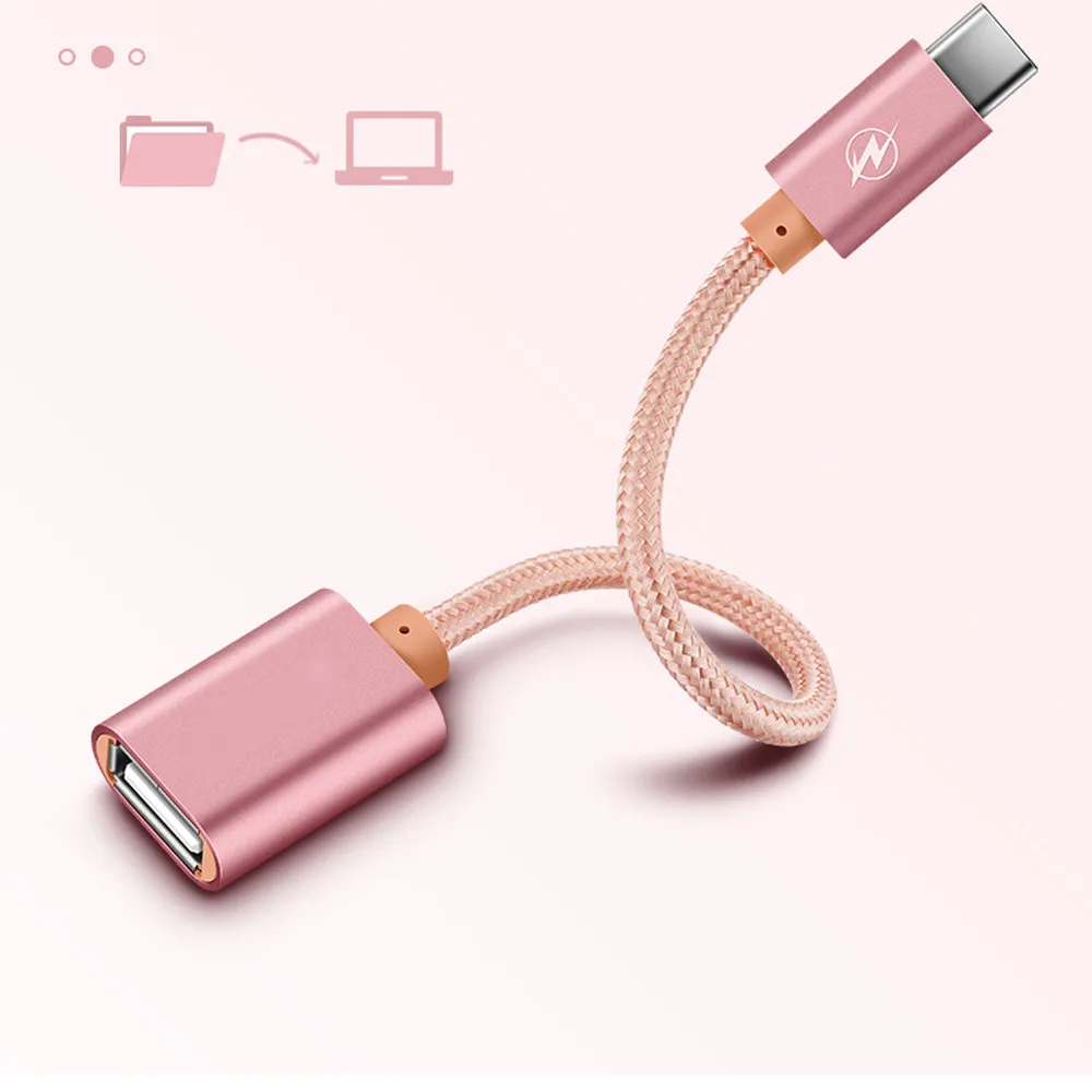 Металлический USB 3,1 type C штекер USB 2,0 Женский кабель OTG Синхронизация данных конвертер адаптер Длина кабеля 15 см для IOS Android телефон