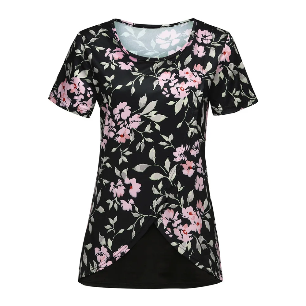 Лето 2019 повседневный топ для беременных с цветочным принтом рубашки мам одежда