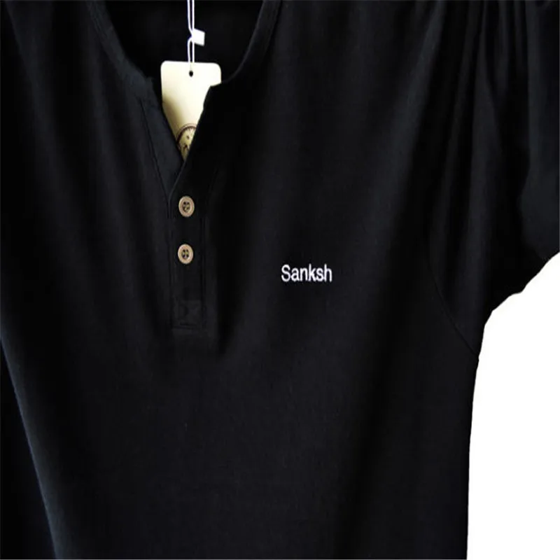 

Men Henley T-Shirt Fashion Long Sleeve V Neck Cotton Tshirt Casual Loose T-Shirt Plus size 5XL Male Camisetas Masculinas A1313