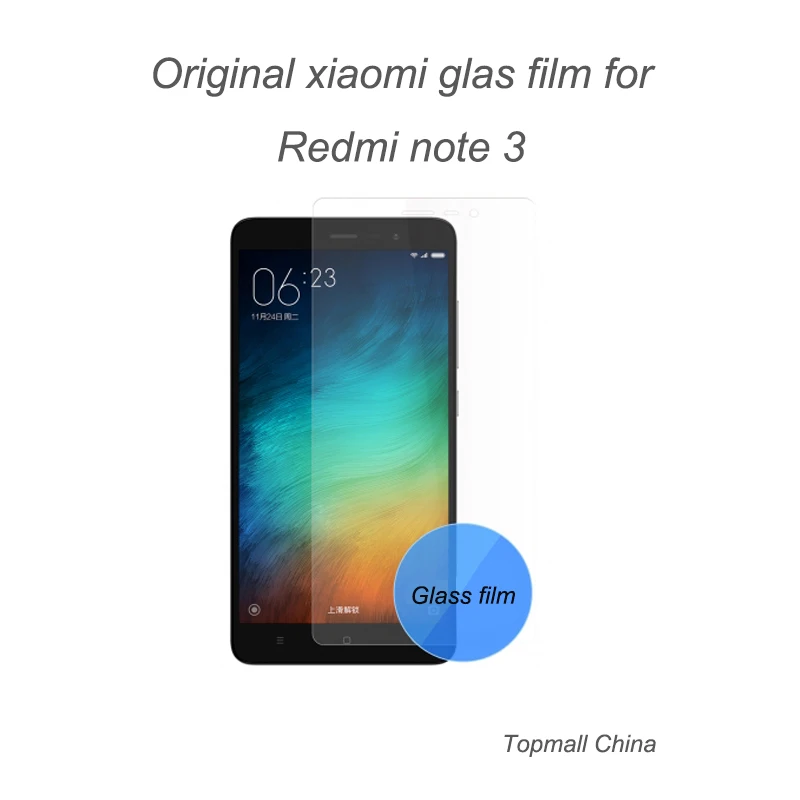 Original xiaomi glass screen protector film  for  xiaomi redmi note 3 phone with retail packaging