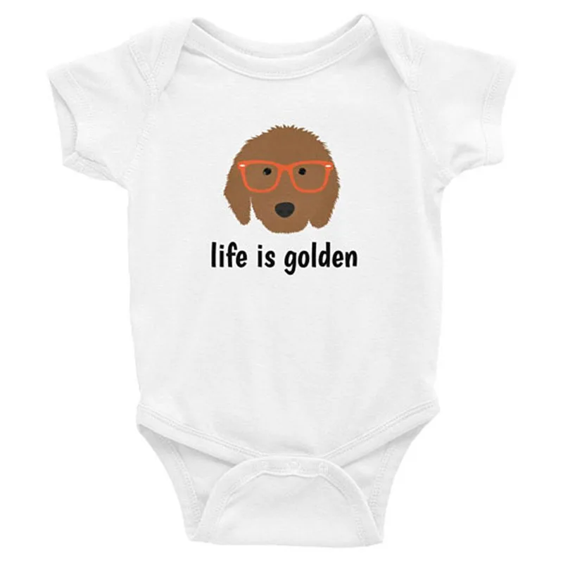 YSCULBUTOL Personalized Goldendoodle Baby Clothes Life Is A Golden Cute Baby Bodysuit