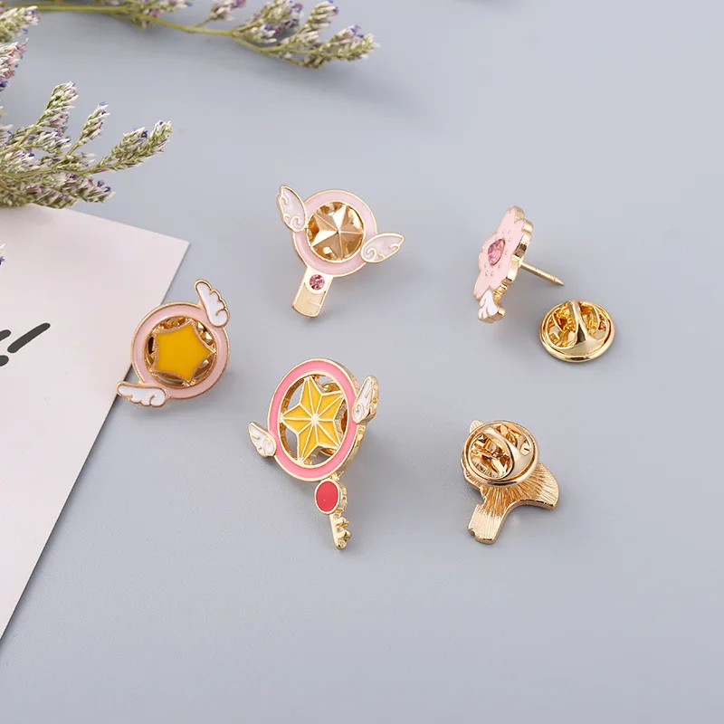 Брошь для косплея Сакура керо меч эмалированная заколка значок на лацкан крылья