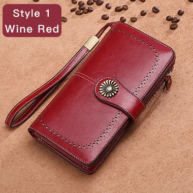 Wine Red Женский клатч SENDEFN, удлинённое кожаное портмоне с ремешком, кошелёк на молнии, вмещает iPhone 7, 5162-71 - Цвет: Wine Red