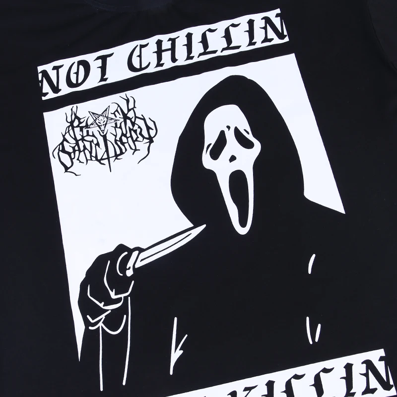 Imily Bela Готическая Футболка с принтом Grim Reaper Devil женская черная свободная длинная