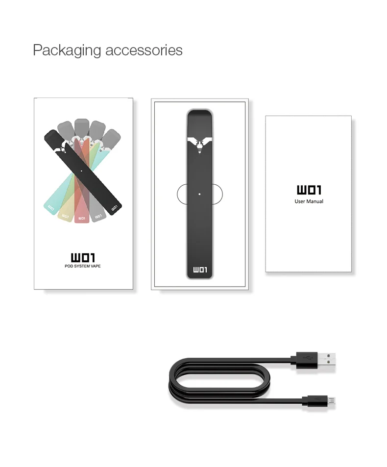 Оригинальный ОВНС W01 Pod Vape комплект светодиодный питания Системы электронная