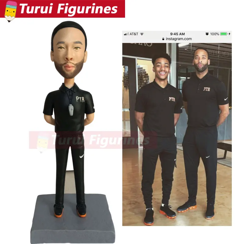 modeling clay policeman figurines custom football coach bobblehead figurine soft pottery handicrafts facial sculpture | Дом и сад