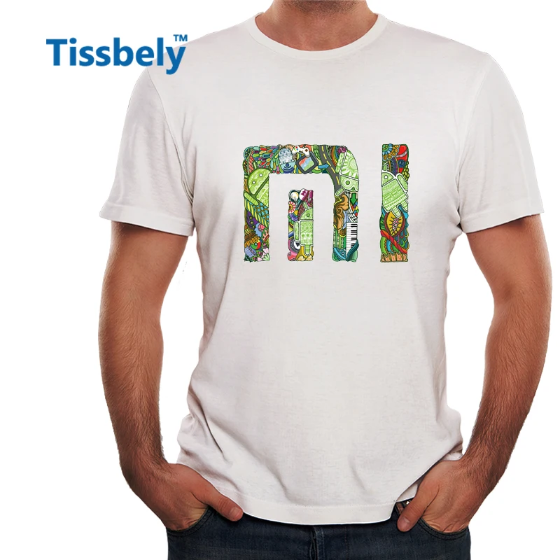 Tissbely Красочные Android Mark MIUI футболка Для мужчин поклонников короткий рукав с