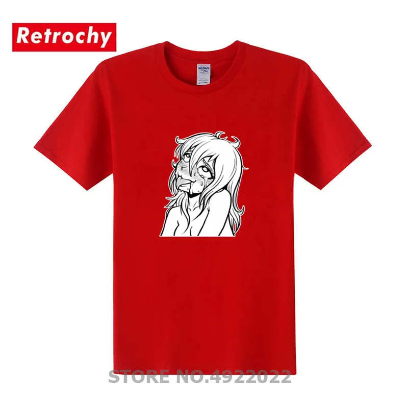 Футболки Ahegao хентай аниме сексуальное лицо футболки блонд манга одежда для