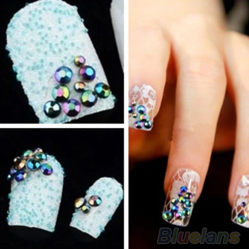 Hot Sale 300pcs 3D Nail Art Tips gems Crystal Glitter Rhinestone DIY Decoration + Wheel 1JMZ | Красота и здоровье
