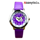 Бесплатная доставка, часы-желе для детей среднего и маленького возраста для мальчиков и девочек, циферблат с милым сердцем и украшением, светящиеся стрелки, кожаные часы в подарок