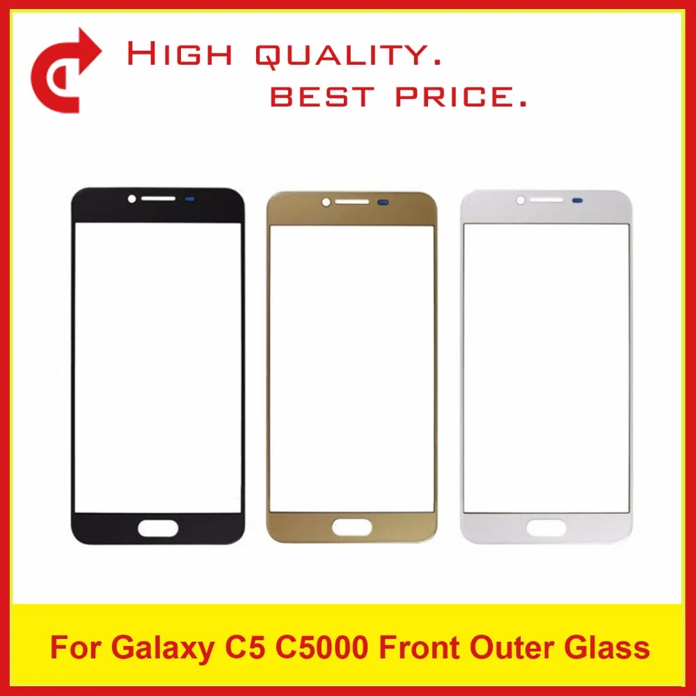 Высокое качество для samsung Galaxy C5 C5000 C7 C7000 C9 Pro C9000 Сенсорная панель передняя внешняя стеклянная линза черный белый золотой