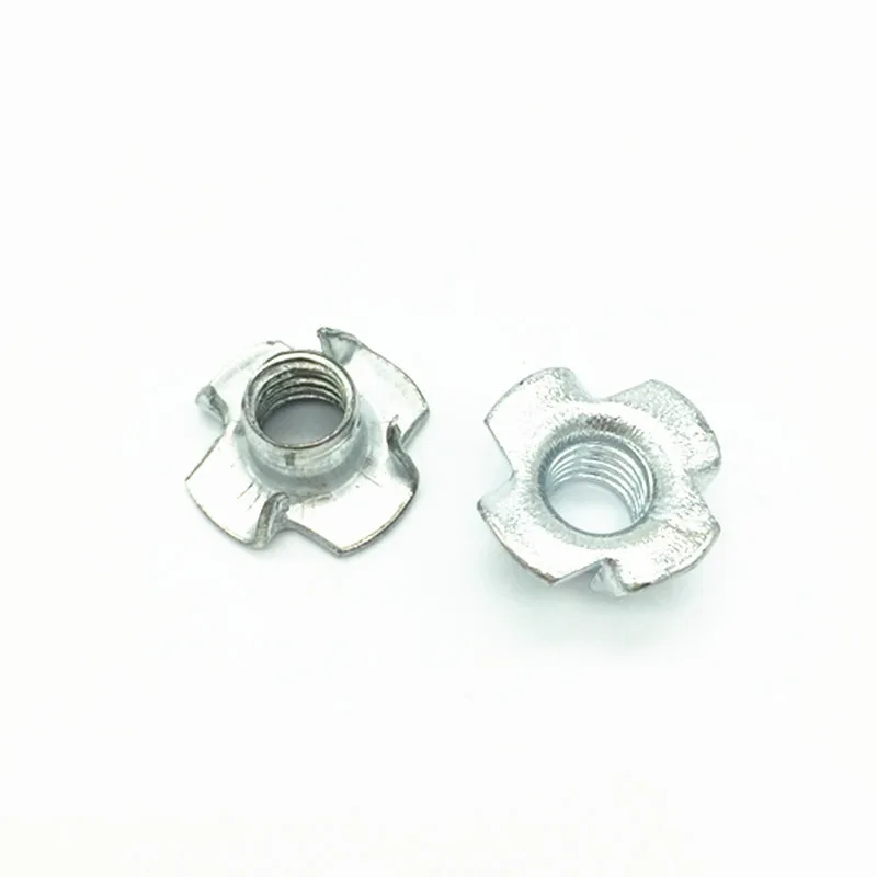 100 шт. оцинкованная четыре когти гайка Женская мебель Т образная тройник глухие