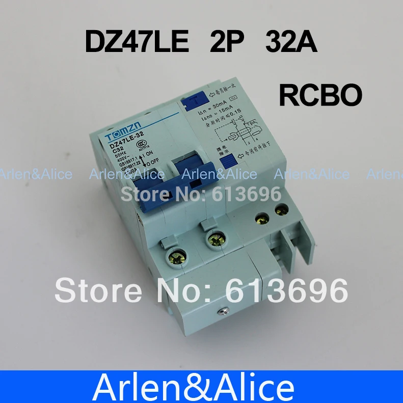 Автоматический выключатель остаточного тока DZ47LE 2P 32 а 230 в ~ 50 гц/60 гц с защитой от