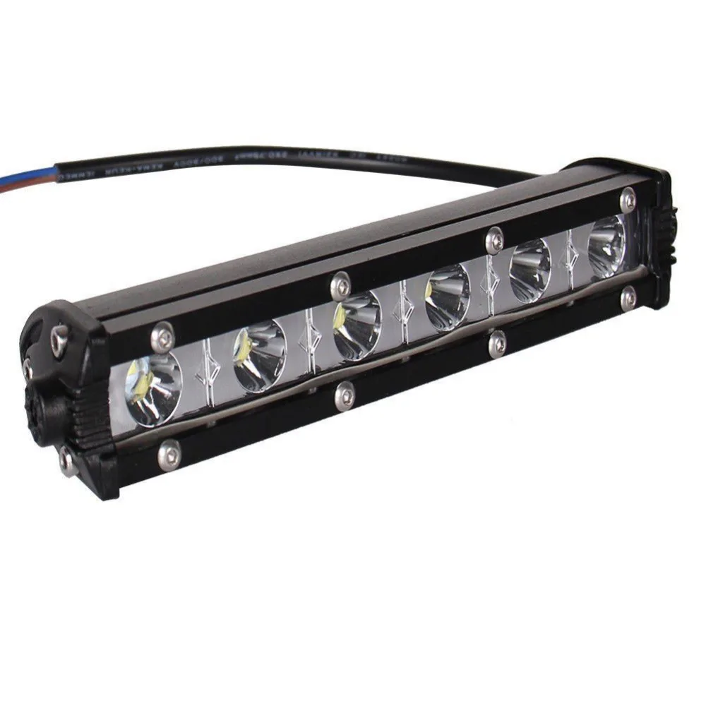 

7inch 18W LED Single Row Slim Work Light Bar Spot / Flood Beam OFFROAD DRIVING LAMP ATV SUV 4X4 4WD UTV Truck Boat 12V 24V