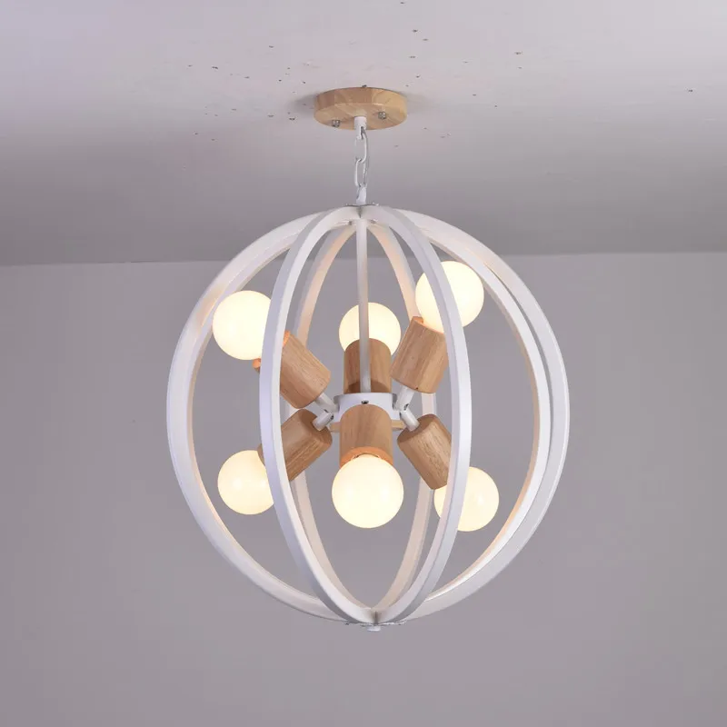値段 シャンデリアランプ新レストラン北欧木製シャンデリアアメリカのカントリー創造バー LED シンプルな木製ボール MZ17