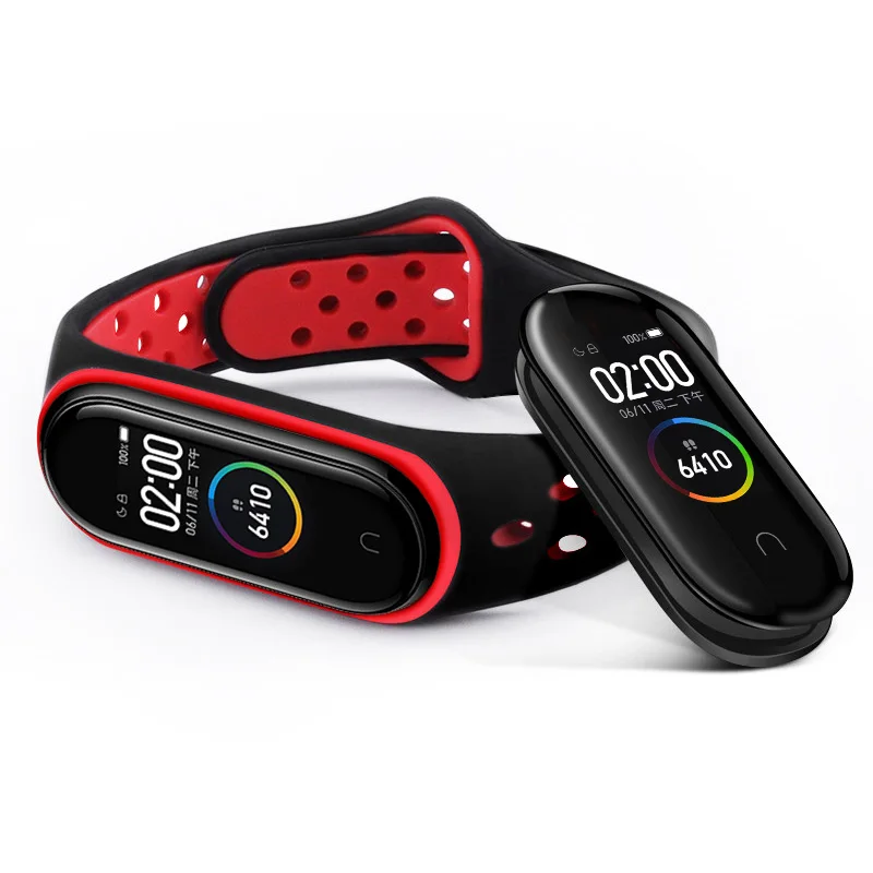 Для Mi Band 4 nfc ремешок на запястье Цветной силиконовый браслет Mi Band 3 двухцветный сменный ремешок аксессуары для Mi Band