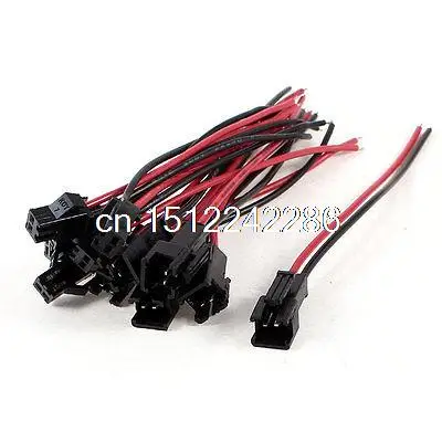 

12 Pieces Black Red 11cm Long 2-Pin EL Wires Pigtail Connector