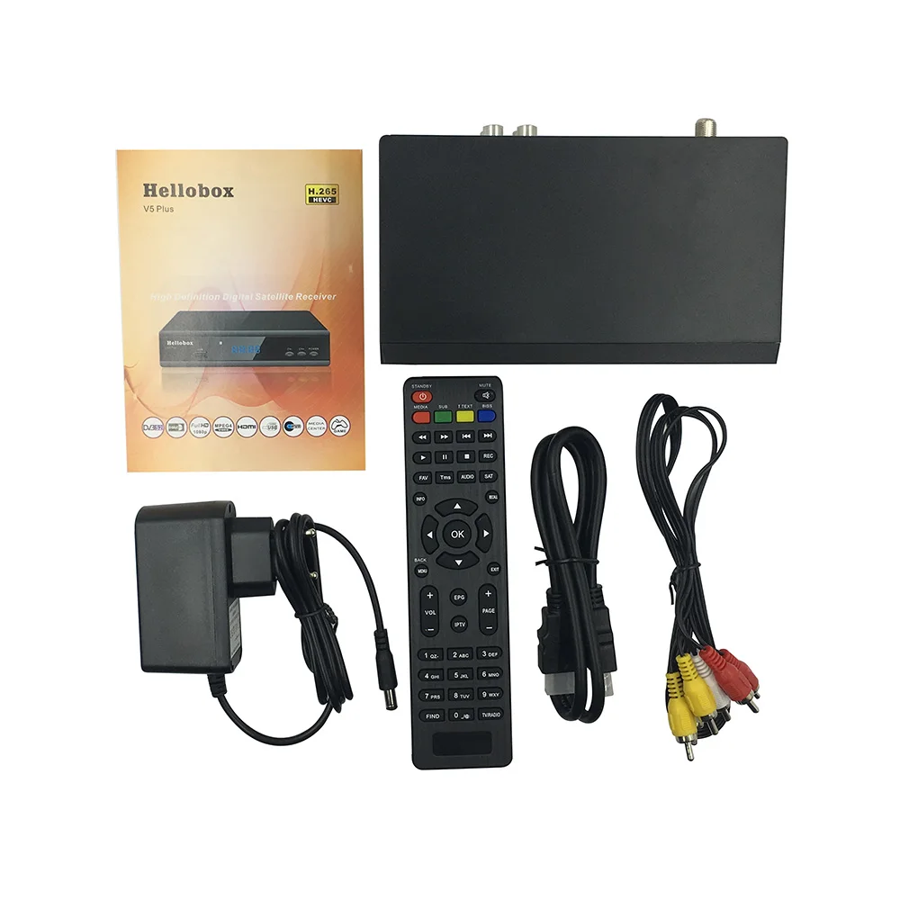 Hellobox V5 Plus H.265 DVB S2 спутниковый ресивер Autoroll PowerVu Biss Поддержка CCCam Newcamd 2 года SCAM 3