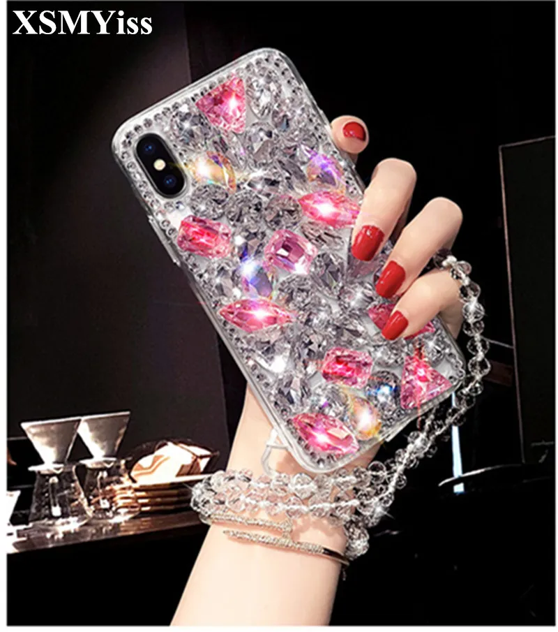 

XSMYiss Luxurious Bling Crystal Diamonds 3D Stones soft Back Cover For SamsungA3 A5 A7 2017 A9 A8 A6 PLUS A50 A70 A80 A51 A71