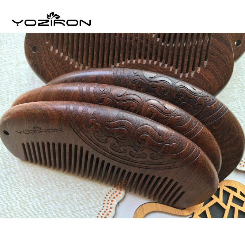YOZIRON карманная деревянная расческа натуральное зеленое сандаловое дерево супер